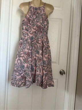 Collective Concepts Blush Pink Paisley Fir & Flair Dress size Small